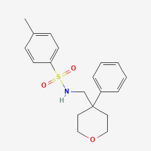 molecular formula C19H23NO3S B5638922 4-methyl-N-[(4-phenyltetrahydro-2H-pyran-4-yl)methyl]benzenesulfonamide 
