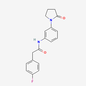 molecular formula C18H17FN2O2 B5638943 2-(4-fluorophenyl)-N-[3-(2-oxo-1-pyrrolidinyl)phenyl]acetamide 