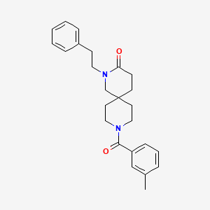 molecular formula C25H30N2O2 B5638948 9-(3-methylbenzoyl)-2-(2-phenylethyl)-2,9-diazaspiro[5.5]undecan-3-one 