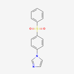 molecular formula C15H12N2O2S B5638980 1-[4-(phenylsulfonyl)phenyl]-1H-imidazole 
