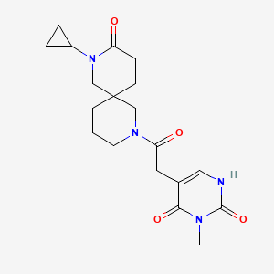 molecular formula C19H26N4O4 B5639046 5-[2-(8-cyclopropyl-9-oxo-2,8-diazaspiro[5.5]undec-2-yl)-2-oxoethyl]-3-methylpyrimidine-2,4(1H,3H)-dione 