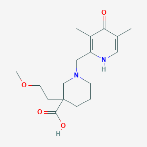 molecular formula C17H26N2O4 B5639047 1-[(3,5-dimethyl-4-oxo-1,4-dihydro-2-pyridinyl)methyl]-3-(2-methoxyethyl)-3-piperidinecarboxylic acid 