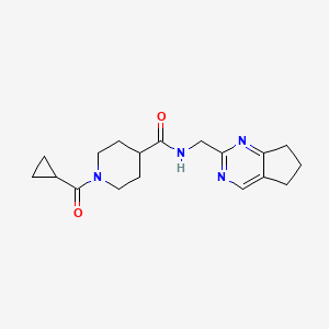 molecular formula C18H24N4O2 B5639069 1-(cyclopropylcarbonyl)-N-(6,7-dihydro-5H-cyclopenta[d]pyrimidin-2-ylmethyl)-4-piperidinecarboxamide 