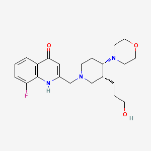 molecular formula C22H30FN3O3 B5639075 8-fluoro-2-{[(3R*,4S*)-3-(3-hydroxypropyl)-4-morpholin-4-ylpiperidin-1-yl]methyl}quinolin-4(1H)-one 
