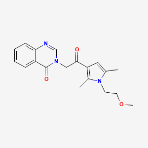 molecular formula C19H21N3O3 B5639078 3-{2-[1-(2-methoxyethyl)-2,5-dimethyl-1H-pyrrol-3-yl]-2-oxoethyl}-4(3H)-quinazolinone 