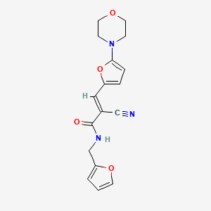 molecular formula C17H17N3O4 B5639082 2-cyano-N-(2-furylmethyl)-3-[5-(4-morpholinyl)-2-furyl]acrylamide 