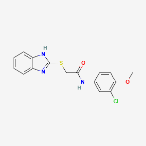 molecular formula C16H14ClN3O2S B5639086 2-(1H-benzimidazol-2-ylthio)-N-(3-chloro-4-methoxyphenyl)acetamide 