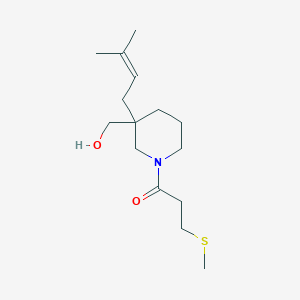 molecular formula C15H27NO2S B5639139 {3-(3-methyl-2-buten-1-yl)-1-[3-(methylthio)propanoyl]-3-piperidinyl}methanol 
