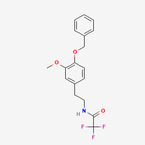 molecular formula C18H18F3NO3 B563917 N-Trifluoroacetyl-4-benzyloxy-3-methoxyphenethylamine CAS No. 1076199-49-9