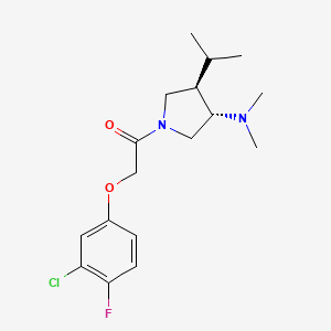 molecular formula C17H24ClFN2O2 B5639173 (3S*,4R*)-1-[(3-chloro-4-fluorophenoxy)acetyl]-4-isopropyl-N,N-dimethyl-3-pyrrolidinamine 