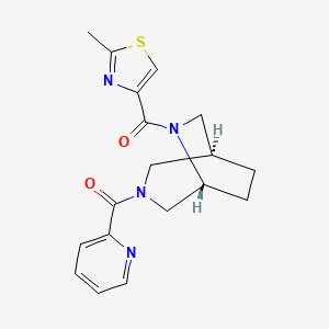 molecular formula C18H20N4O2S B5639187 (1S*,5R*)-6-[(2-methyl-1,3-thiazol-4-yl)carbonyl]-3-(pyridin-2-ylcarbonyl)-3,6-diazabicyclo[3.2.2]nonane 