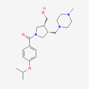 molecular formula C21H33N3O3 B5639213 {(3R*,4R*)-1-(4-isopropoxybenzoyl)-4-[(4-methylpiperazin-1-yl)methyl]pyrrolidin-3-yl}methanol 