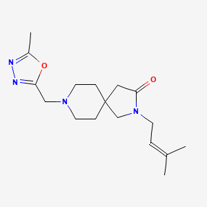 molecular formula C17H26N4O2 B5639218 2-(3-methyl-2-buten-1-yl)-8-[(5-methyl-1,3,4-oxadiazol-2-yl)methyl]-2,8-diazaspiro[4.5]decan-3-one 