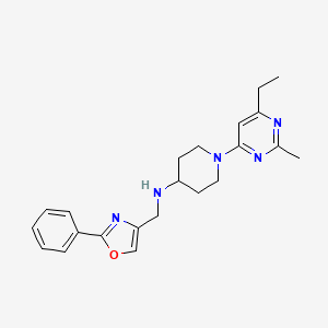 1-(6-ethyl-2-methylpyrimidin-4-yl)-N-[(2-phenyl-1,3-oxazol-4-yl)methyl]piperidin-4-amine