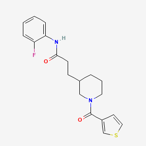molecular formula C19H21FN2O2S B5639233 N-(2-fluorophenyl)-3-[1-(3-thienylcarbonyl)piperidin-3-yl]propanamide 