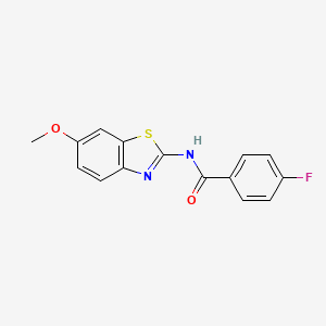 molecular formula C15H11FN2O2S B5639282 4-fluoro-N-(6-methoxy-1,3-benzothiazol-2-yl)benzamide 