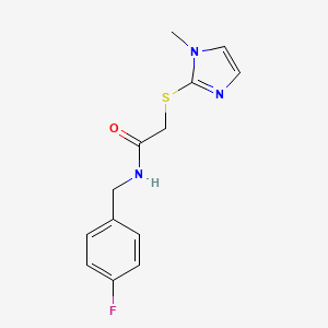 molecular formula C13H14FN3OS B5639318 N-(4-fluorobenzyl)-2-[(1-methyl-1H-imidazol-2-yl)thio]acetamide 