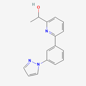 molecular formula C16H15N3O B5639342 1-{6-[3-(1H-pyrazol-1-yl)phenyl]pyridin-2-yl}ethanol 