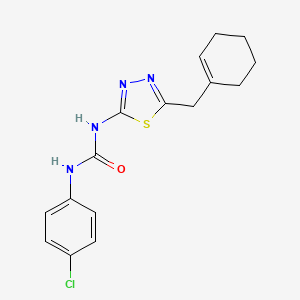 molecular formula C16H17ClN4OS B5639348 N-(4-chlorophenyl)-N'-[5-(1-cyclohexen-1-ylmethyl)-1,3,4-thiadiazol-2-yl]urea 