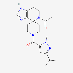 molecular formula C20H28N6O2 B5639353 5-acetyl-1'-[(3-isopropyl-1-methyl-1H-pyrazol-5-yl)carbonyl]-1,5,6,7-tetrahydrospiro[imidazo[4,5-c]pyridine-4,4'-piperidine] 