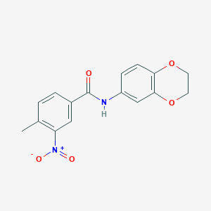 molecular formula C16H14N2O5 B5639382 N-(2,3-dihydro-1,4-benzodioxin-6-yl)-4-methyl-3-nitrobenzamide 