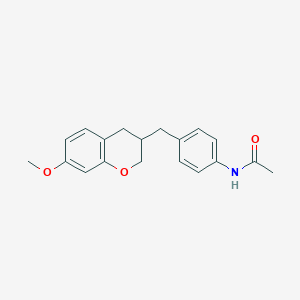 molecular formula C19H21NO3 B5639434 N-{4-[(7-methoxy-3,4-dihydro-2H-chromen-3-yl)methyl]phenyl}acetamide 
