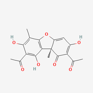 molecular formula C18H16O7 B563945 (9bS)-2,8-diacetyl-3,7,9-trihydroxy-6,9b-dimethyldibenzofuran-1-one CAS No. 102035-51-8