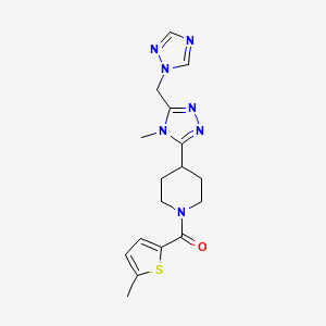 molecular formula C17H21N7OS B5639450 1-[(5-methyl-2-thienyl)carbonyl]-4-[4-methyl-5-(1H-1,2,4-triazol-1-ylmethyl)-4H-1,2,4-triazol-3-yl]piperidine 