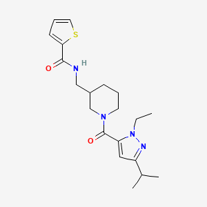 molecular formula C20H28N4O2S B5639458 N-({1-[(1-ethyl-3-isopropyl-1H-pyrazol-5-yl)carbonyl]piperidin-3-yl}methyl)thiophene-2-carboxamide 