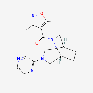 molecular formula C17H21N5O2 B5639492 (1S*,5R*)-6-[(3,5-dimethyl-4-isoxazolyl)carbonyl]-3-(2-pyrazinyl)-3,6-diazabicyclo[3.2.2]nonane 