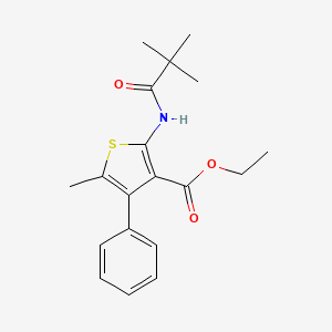 molecular formula C19H23NO3S B5639506 ethyl 2-[(2,2-dimethylpropanoyl)amino]-5-methyl-4-phenyl-3-thiophenecarboxylate 