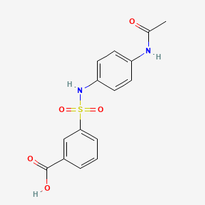 molecular formula C15H14N2O5S B5639533 3-({[4-(acetylamino)phenyl]amino}sulfonyl)benzoic acid 
