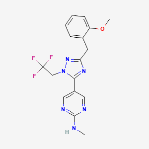 5-[3-(2-methoxybenzyl)-1-(2,2,2-trifluoroethyl)-1H-1,2,4-triazol-5-yl]-N-methylpyrimidin-2-amine