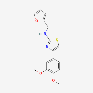 molecular formula C16H16N2O3S B5639546 4-(3,4-dimethoxyphenyl)-N-(2-furylmethyl)-1,3-thiazol-2-amine 