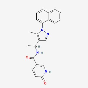 molecular formula C22H20N4O2 B5639552 N-{1-[5-methyl-1-(1-naphthyl)-1H-pyrazol-4-yl]ethyl}-6-oxo-1,6-dihydropyridine-3-carboxamide 