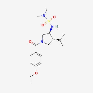 molecular formula C18H29N3O4S B5639559 N'-[(3S*,4R*)-1-(4-ethoxybenzoyl)-4-isopropyl-3-pyrrolidinyl]-N,N-dimethylsulfamide 
