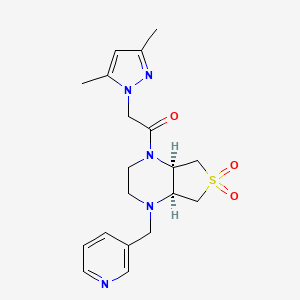 (4aS*,7aR*)-1-[(3,5-dimethyl-1H-pyrazol-1-yl)acetyl]-4-(pyridin-3-ylmethyl)octahydrothieno[3,4-b]pyrazine 6,6-dioxide