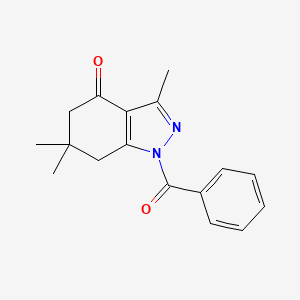 molecular formula C17H18N2O2 B5639585 1-benzoyl-3,6,6-trimethyl-1,5,6,7-tetrahydro-4H-indazol-4-one 