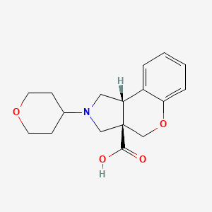 molecular formula C17H21NO4 B5639589 (3aR*,9bR*)-2-(tetrahydro-2H-pyran-4-yl)-1,2,3,9b-tetrahydrochromeno[3,4-c]pyrrole-3a(4H)-carboxylic acid 
