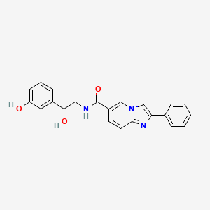 molecular formula C22H19N3O3 B5639604 N-[2-hydroxy-2-(3-hydroxyphenyl)ethyl]-2-phenylimidazo[1,2-a]pyridine-6-carboxamide 