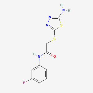 2-[(5-amino-1,3,4-thiadiazol-2-yl)thio]-N-(3-fluorophenyl)acetamide