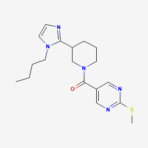 molecular formula C18H25N5OS B5639637 5-{[3-(1-butyl-1H-imidazol-2-yl)piperidin-1-yl]carbonyl}-2-(methylthio)pyrimidine 