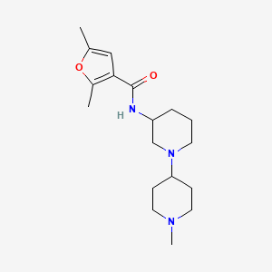 molecular formula C18H29N3O2 B5639662 2,5-dimethyl-N-(1'-methyl-1,4'-bipiperidin-3-yl)-3-furamide 