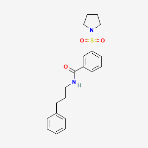 molecular formula C20H24N2O3S B5639693 N-(3-phenylpropyl)-3-(1-pyrrolidinylsulfonyl)benzamide 