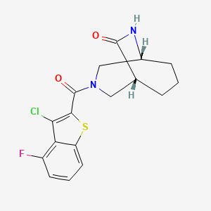 molecular formula C17H16ClFN2O2S B5639712 (1S*,5R*)-3-[(3-chloro-4-fluoro-1-benzothien-2-yl)carbonyl]-3,9-diazabicyclo[3.3.2]decan-10-one 
