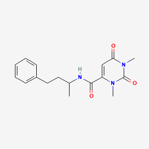molecular formula C17H21N3O3 B5639716 1,3-dimethyl-N-(1-methyl-3-phenylpropyl)-2,6-dioxo-1,2,3,6-tetrahydro-4-pyrimidinecarboxamide 