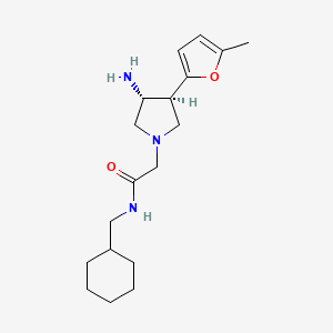 molecular formula C18H29N3O2 B5639740 2-[rel-(3R,4S)-3-amino-4-(5-methyl-2-furyl)-1-pyrrolidinyl]-N-(cyclohexylmethyl)acetamide dihydrochloride 