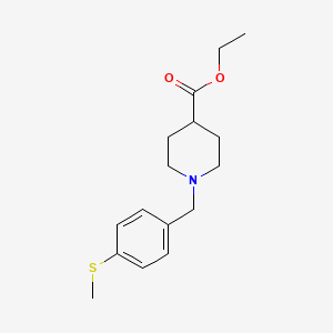 molecular formula C16H23NO2S B5639751 ethyl 1-[4-(methylthio)benzyl]-4-piperidinecarboxylate 
