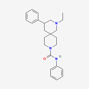 molecular formula C24H31N3O B5639753 2-ethyl-N,4-diphenyl-2,9-diazaspiro[5.5]undecane-9-carboxamide 