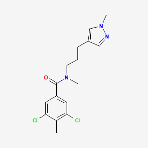 molecular formula C16H19Cl2N3O B5639759 3,5-dichloro-N,4-dimethyl-N-[3-(1-methyl-1H-pyrazol-4-yl)propyl]benzamide 